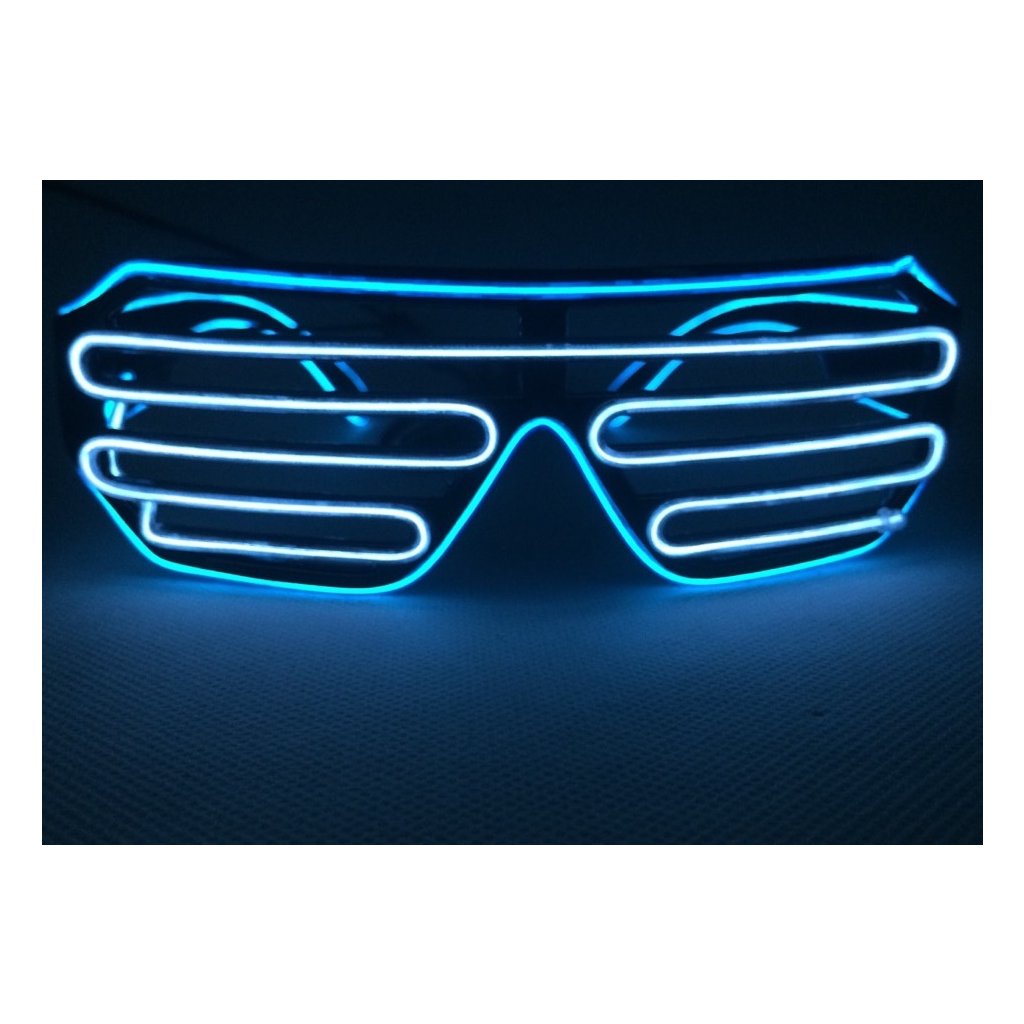 Svítící brýle Shutter style multicolor | Modrá & Bílá