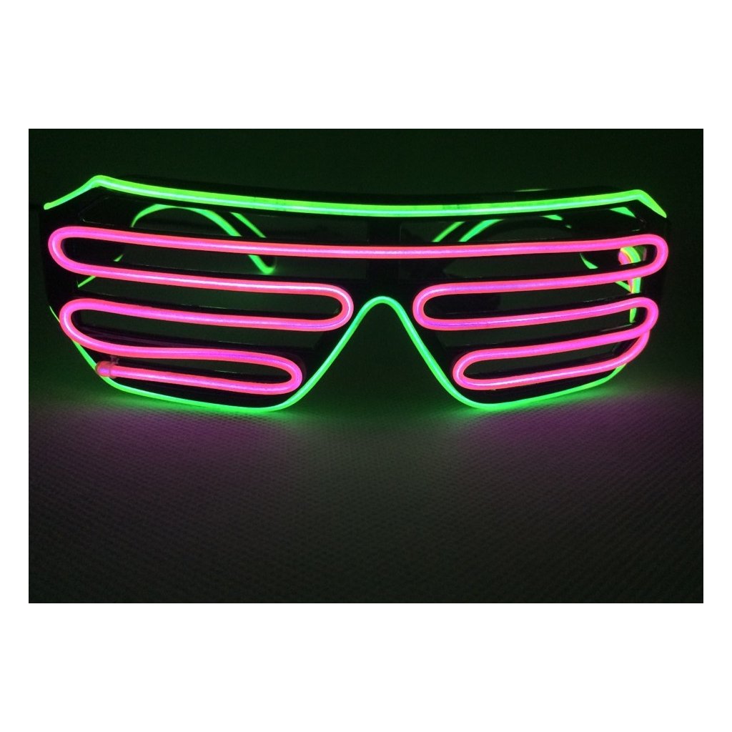Svítící brýle Shutter style multicolor | Zelená & Fialová