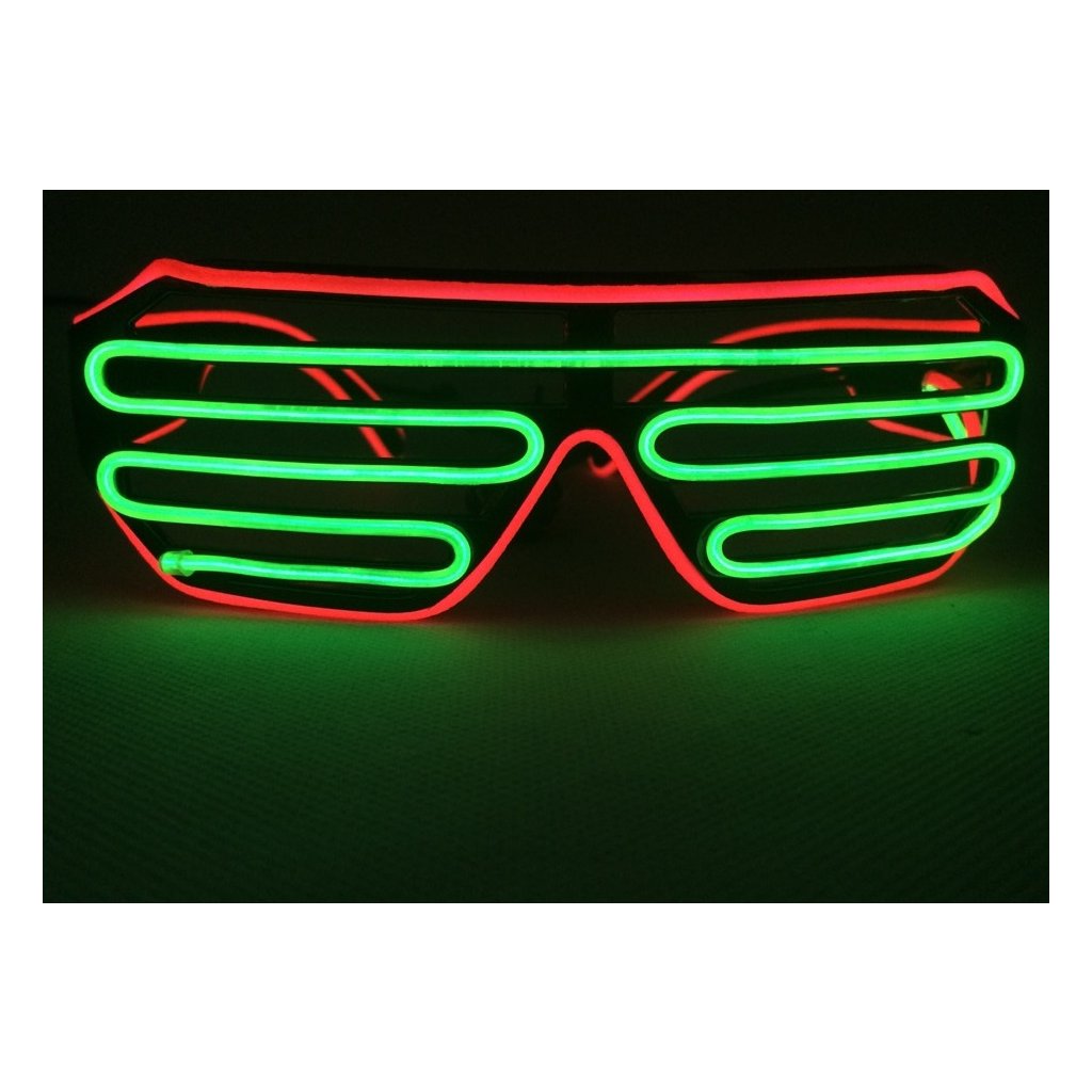 Svietiace okuliare Shutter style multicolor - červená/zelená