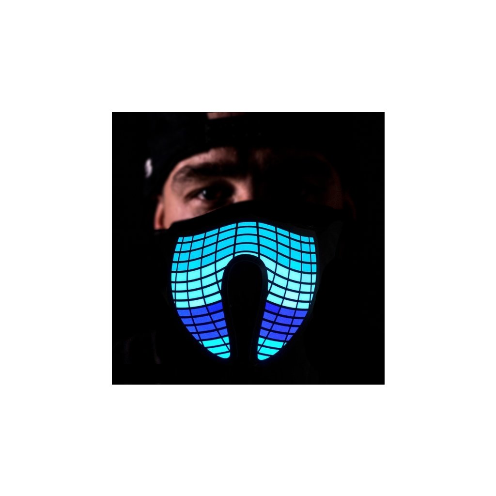 Rave rouška Equalizer | Maska reagující na zvuk