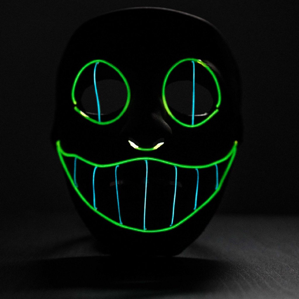 Svítící maska Anarchy Rave Smile