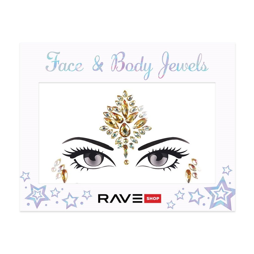 Samolepiace kamienky na tvár 3 - gold