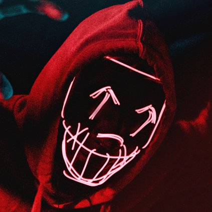 Svítící maska Anarchy Devil | Červená