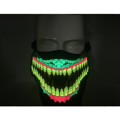 Svítící kukla Crazy | Maska reagující na zvuk