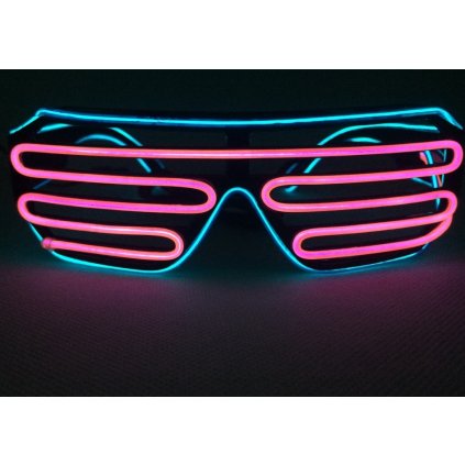Svítící brýle Shutter style multicolor | Modrá & Růžová