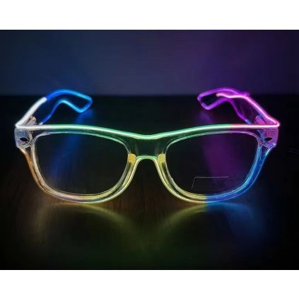 Svítící brýle Wayfarer style | Transparent multicolor