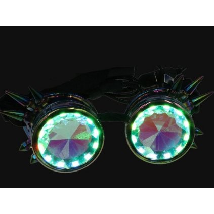 Kaleidoskopické svítící brýle PIXEL PRO | STEAMPUNK