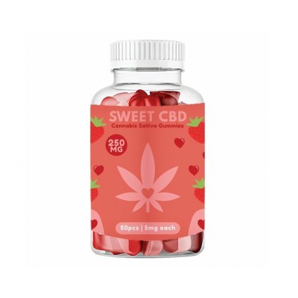 CBD gumídci Love| Jahoda, 250mg CBD, 50ks x 5mg