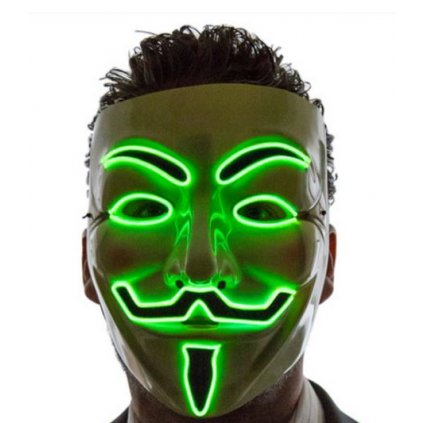 Svítící maska Anonymous Vendeta | Zelená