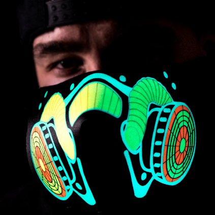377 rave maska respirator v2 zvukove senzitivni