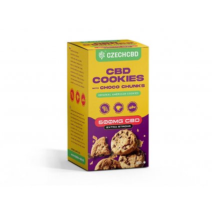 CBD Cookies s čoko kousky, 500 mg CBD