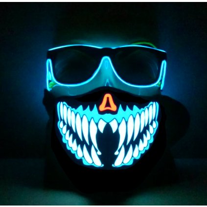 380 rave set kukla teeth blue svitici bryle wayfarer modre