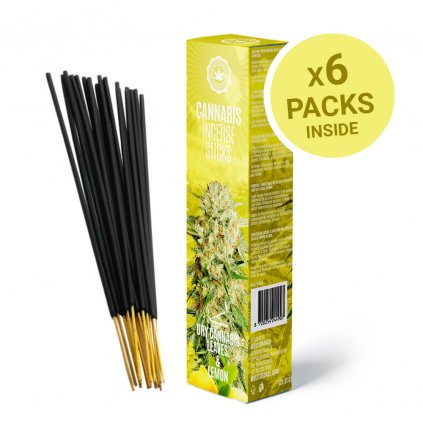 Cannabis Incense Sticks – Lemon and Dry Cannabis Leaves Scented (6packs/display)