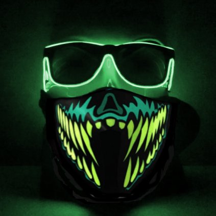 452 rave set kukla teeth svitici bryle wayfarer zelene
