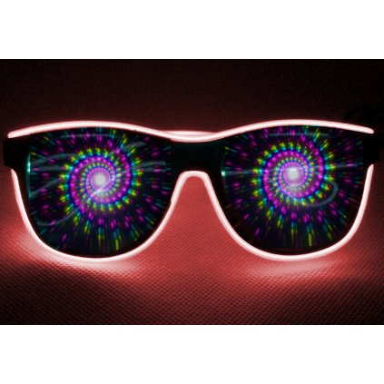 Difrakční svítící brýle | Červené