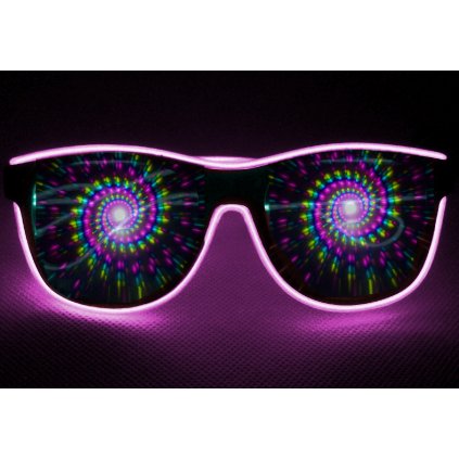 Difrakční svítící brýle | Růžové