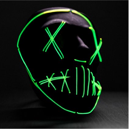 Svítící maska Anarchy Rave 2.0 | Zelená