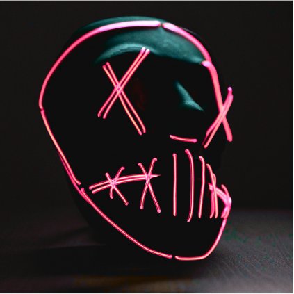 Svítící maska Anarchy Rave 2.0 | Červená