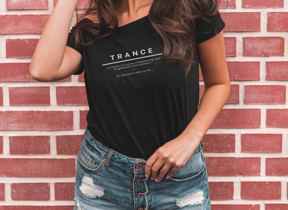 Levně RAVE Dámské černé tričko | Trance 1.0