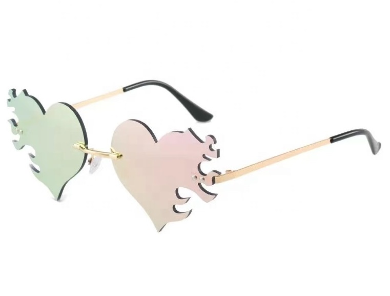 Levně RAVEON Párty brýle HEART | Mirror Pink