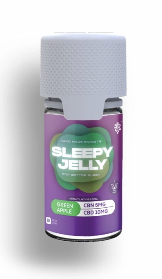 Levně Czech CBD Želé bonbony na spaní CBN/CBD 8ks | Zelené jablko