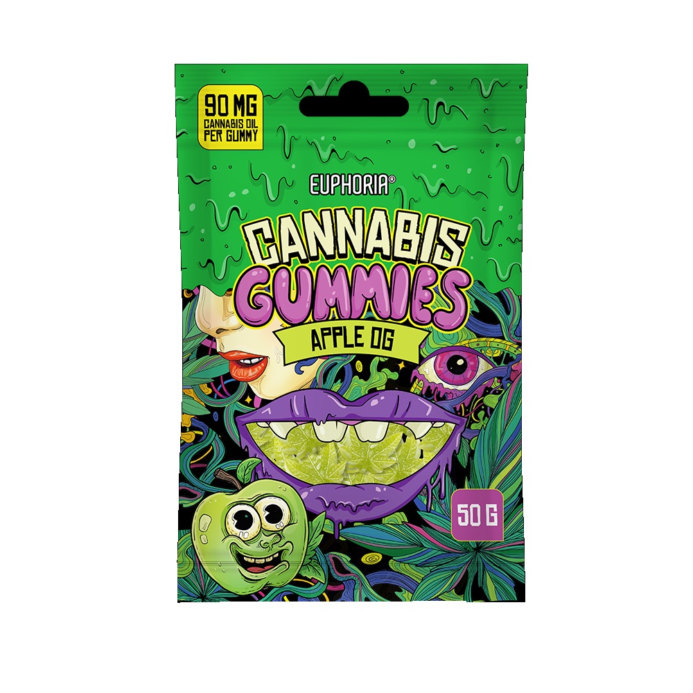 Levně Euphoria Cannabis Gummies Apple OG se svěží chuti jablka a konopného oleje