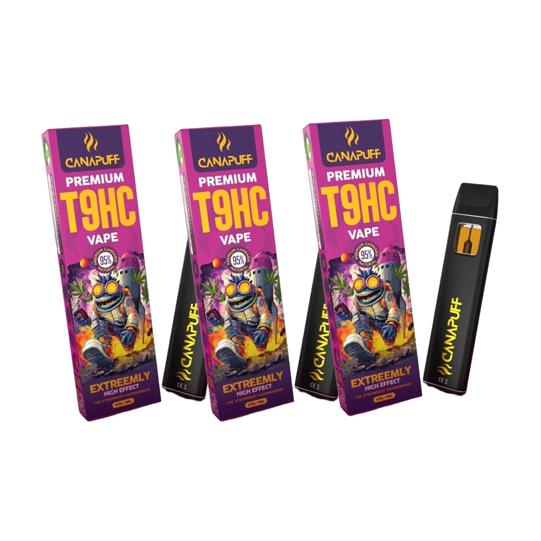Levně Cannapuff T9HC Canapuff Vape Extreemly 95% 1ml | 3 ks výhodné balení