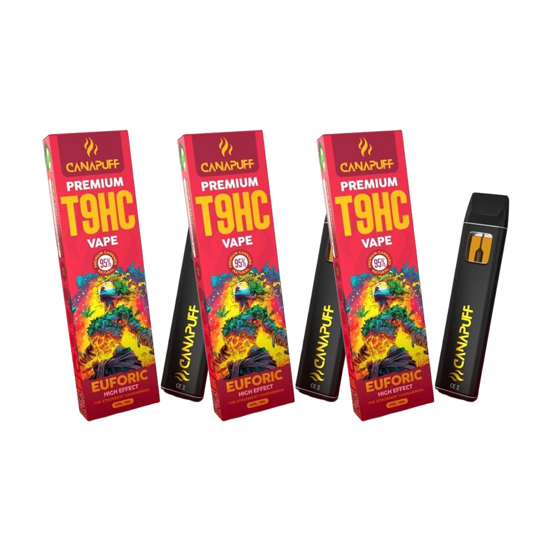 Levně Cannapuff T9HC Canapuff Vape Euforic 95% 1ml | 3 ks výhodné balení