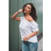 Predĺžené dámske tričko biele