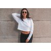 Crop mikina biela