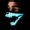 Rave štýlová rúška skull 2 - maska reagujúca na zvuk