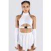 white pleated rave skirt studio front view