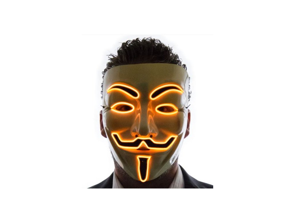 Anonymous Vendetta LED-Maske GELB