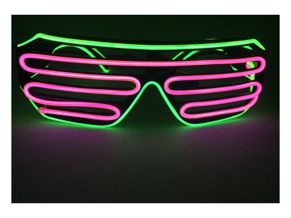 Glänzende Brille im Shutter-Stil mehrfarbig - grün / lila
