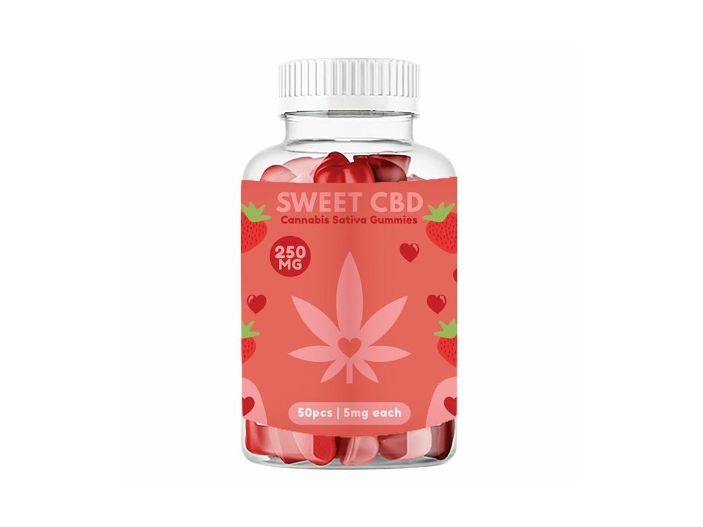 CBD-Gummibänder Liebe | Erdbeere, 250 mg CBD, 50 Stück x 5 mg