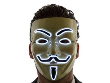Anonymous Vendetta LED-Maske WEISS