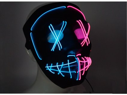 Svítící maska Anarchy Rave | Modrofialová