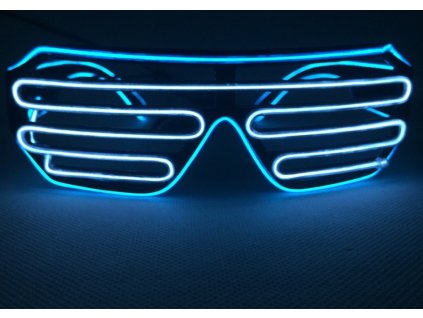 Glänzende Brille im Shutter-Stil mehrfarbig - blau / weiß