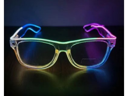 LED-Brille | Wayfarer-Stil Transparent mehrfarbig