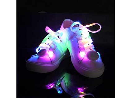 Leuchtende Schuhbänder | Weiß multicolor