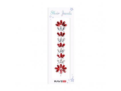 Samolepící kamínky na vlasy | Silver Red