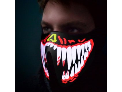 719 2 svitici rouska teeth red maska reagujici na zvuk
