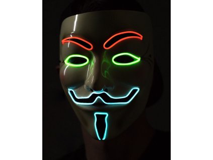 Anonymous Vendetta LED-Maske MULTICOLOR