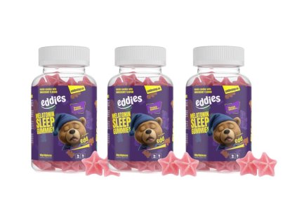 3x Eddies - Melatonin Sleep Gummies, 60 Stk., 180 g Vorteilspackung