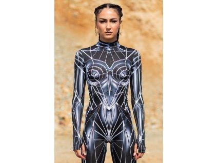 9059 black mirror rave costume close view