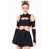 9041 black cut out dress with rings close view