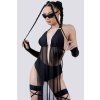 9050 black maxi scarf top close front view