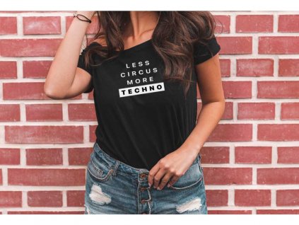 Women's black T-shirt | LESS CIRCUS
