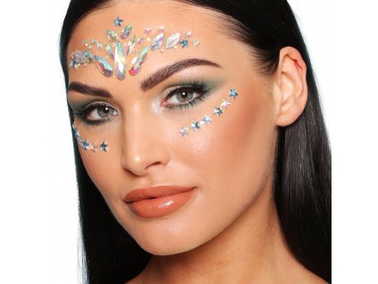 Self-adhesive rhinestones on the face | Cosmic Queen