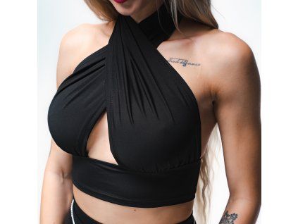 Černý dámský crop top | Cross